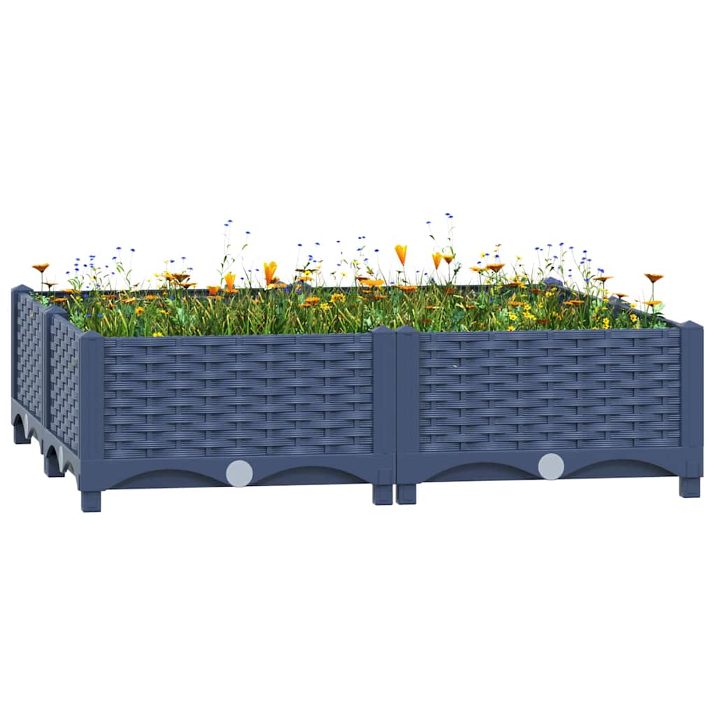 vidaXL Raised Bed | Blue Grey | Polypropylene | 80x80x23 cm | Planters 1