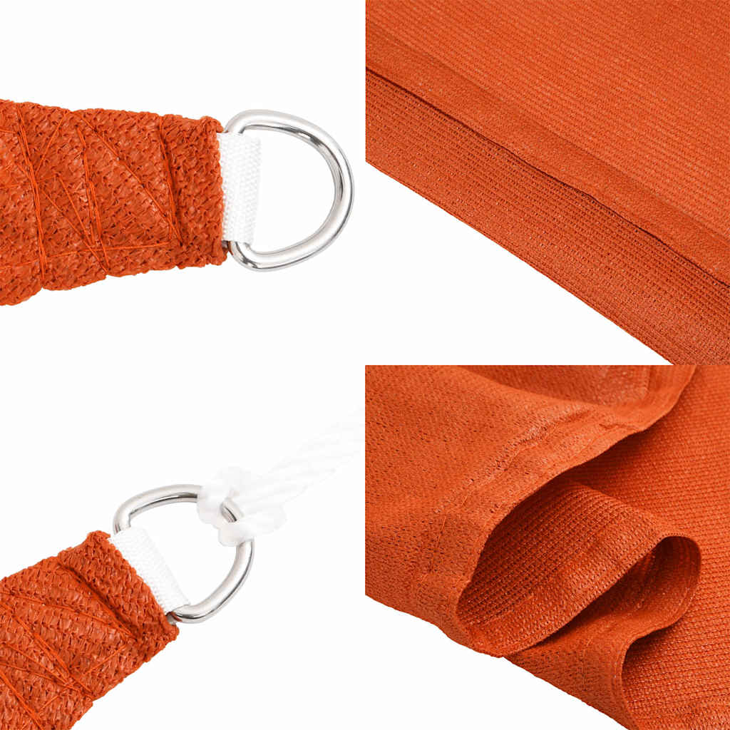 Sunshade Sail 160 g/m² Orange HDPE, image 6