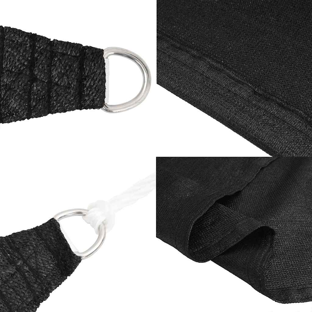 vidaXL Sunshade Sail 160 g/m² Black 3.5x5 m HDPE 6