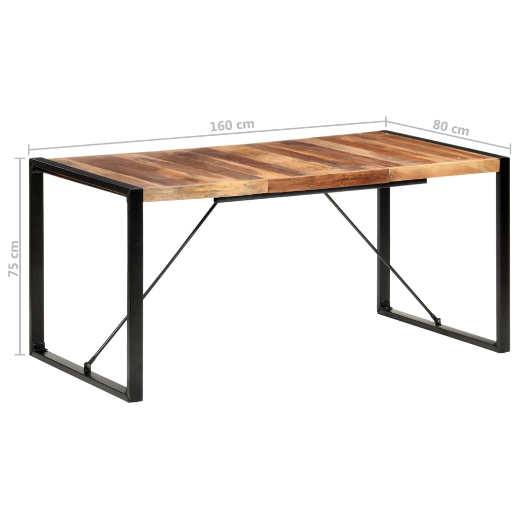 vidaXL Dining Table 160x80x75 cm Solid Wood 6
