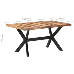 vidaXL Dining Table 160x80x75 cm Solid Wood with Honey Finish 6