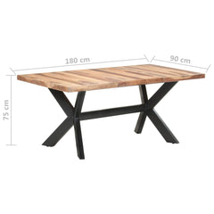 vidaXL Dining Table 180x90x75 cm Solid Wood with Honey Finish 6