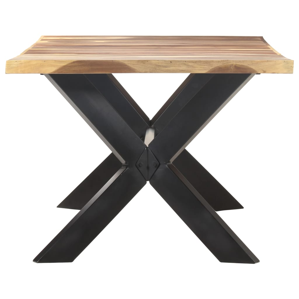 vidaXL Dining Table 200x100x75 cm Solid Wood with Honey Finish 3