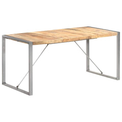 Dining Table Solid Rough Mango Wood Grey