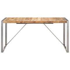 vidaXL Dining Table 160x80x75 cm Solid Rough Mango Wood 2