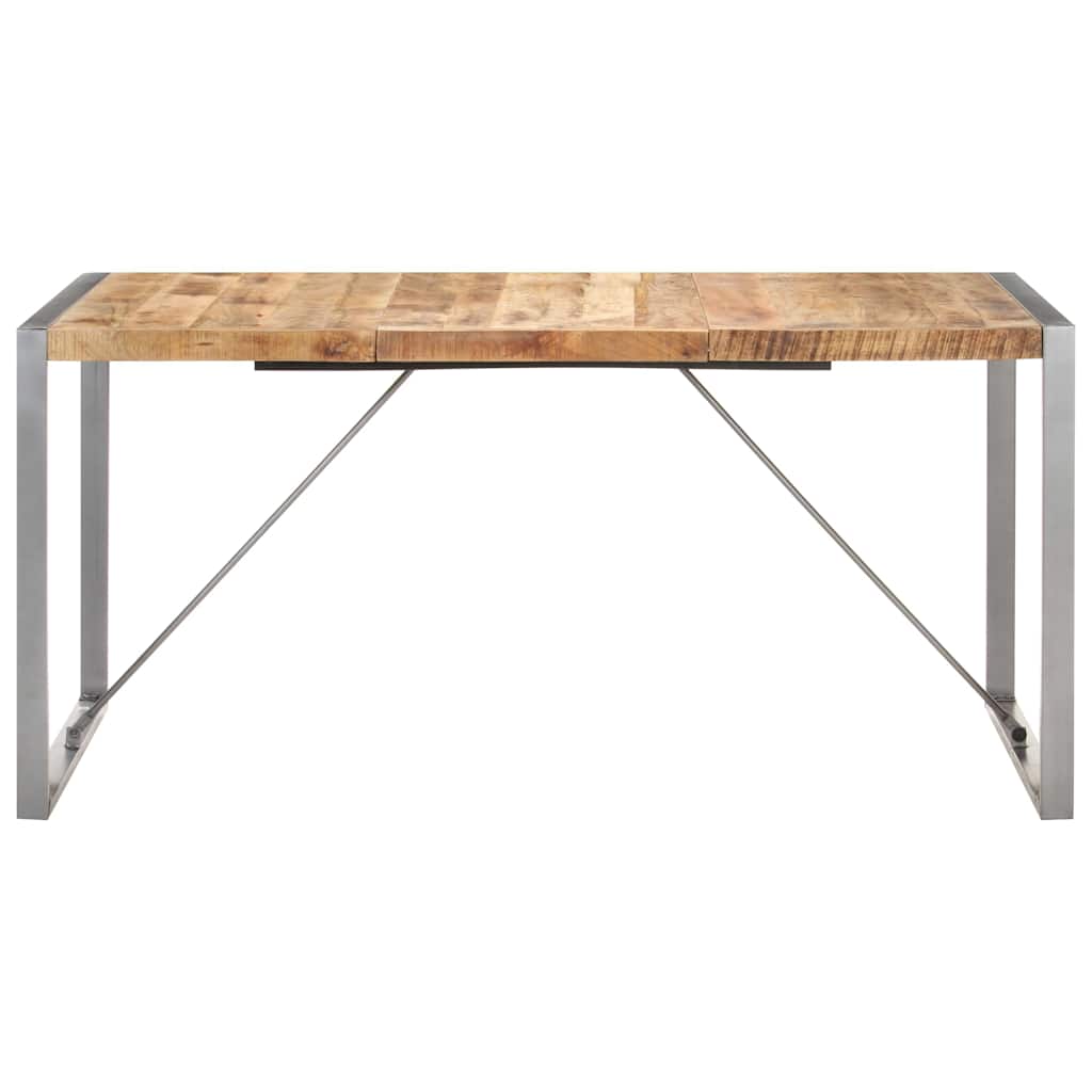 Dining Table Solid Rough Mango Wood Grey