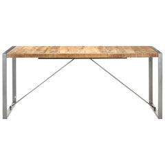 vidaXL Dining Table 180x90x75 cm Solid Rough Mango Wood 2