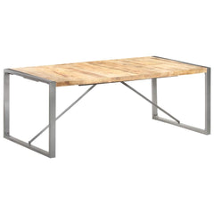 Dining Table Solid Rough Mango Wood Grey