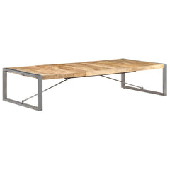 Coffee Table Rough Mango Wood Grey 180 cm 90 cm
