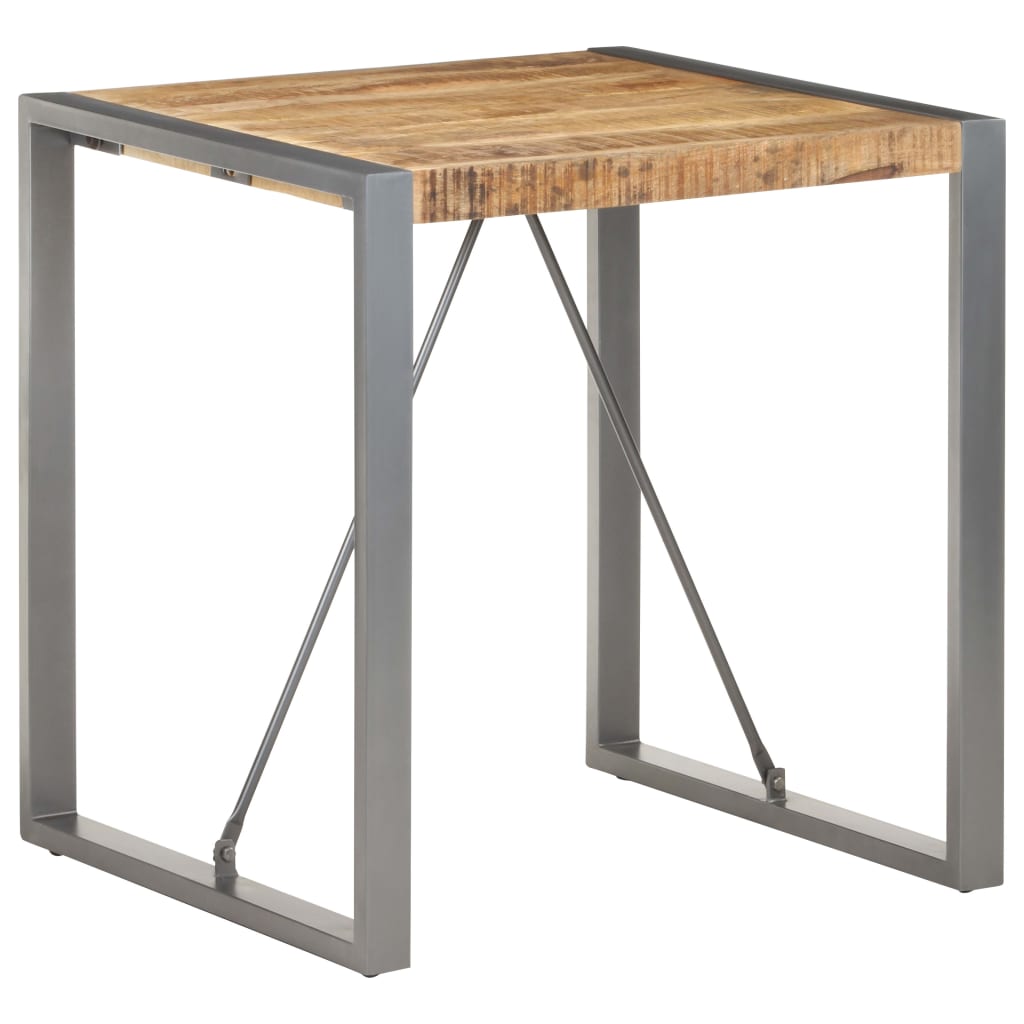 vidaXL Dining Table 70x70x75 cm Solid Rough Mango Wood 6