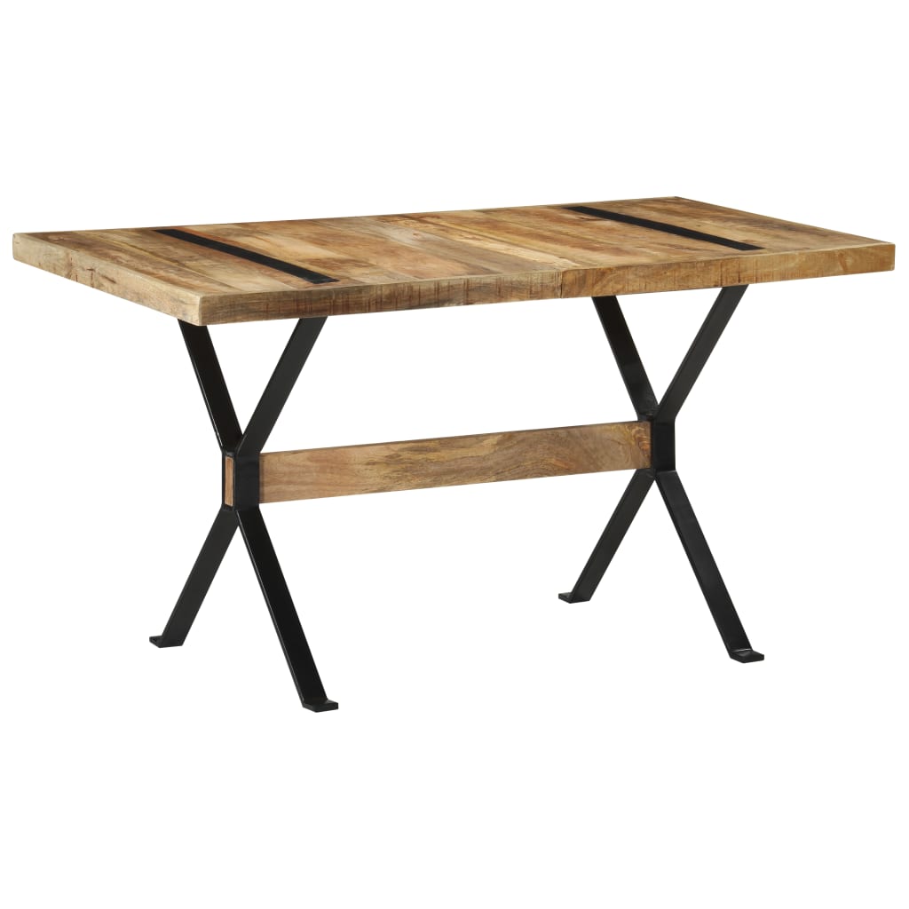 vidaXL Dining Table 140x70x76 cm Rough Mango Wood 1