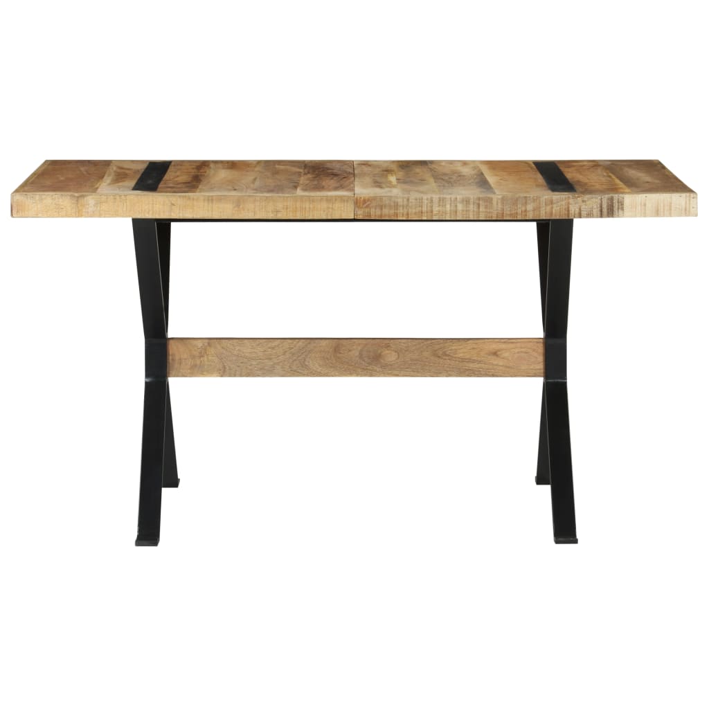 vidaXL Dining Table 140x70x76 cm Rough Mango Wood 2