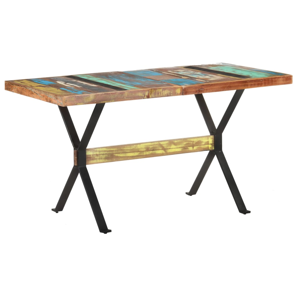 vidaXL Dining Table 140x70x76 cm Solid Reclaimed Wood 1