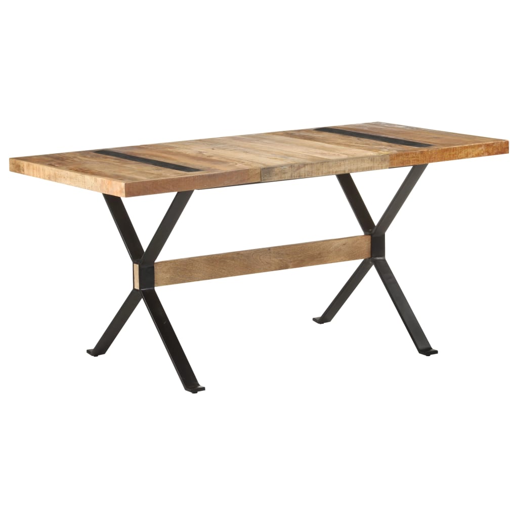 vidaXL Dining Table 160x80x76 cm Rough Mango Wood 1