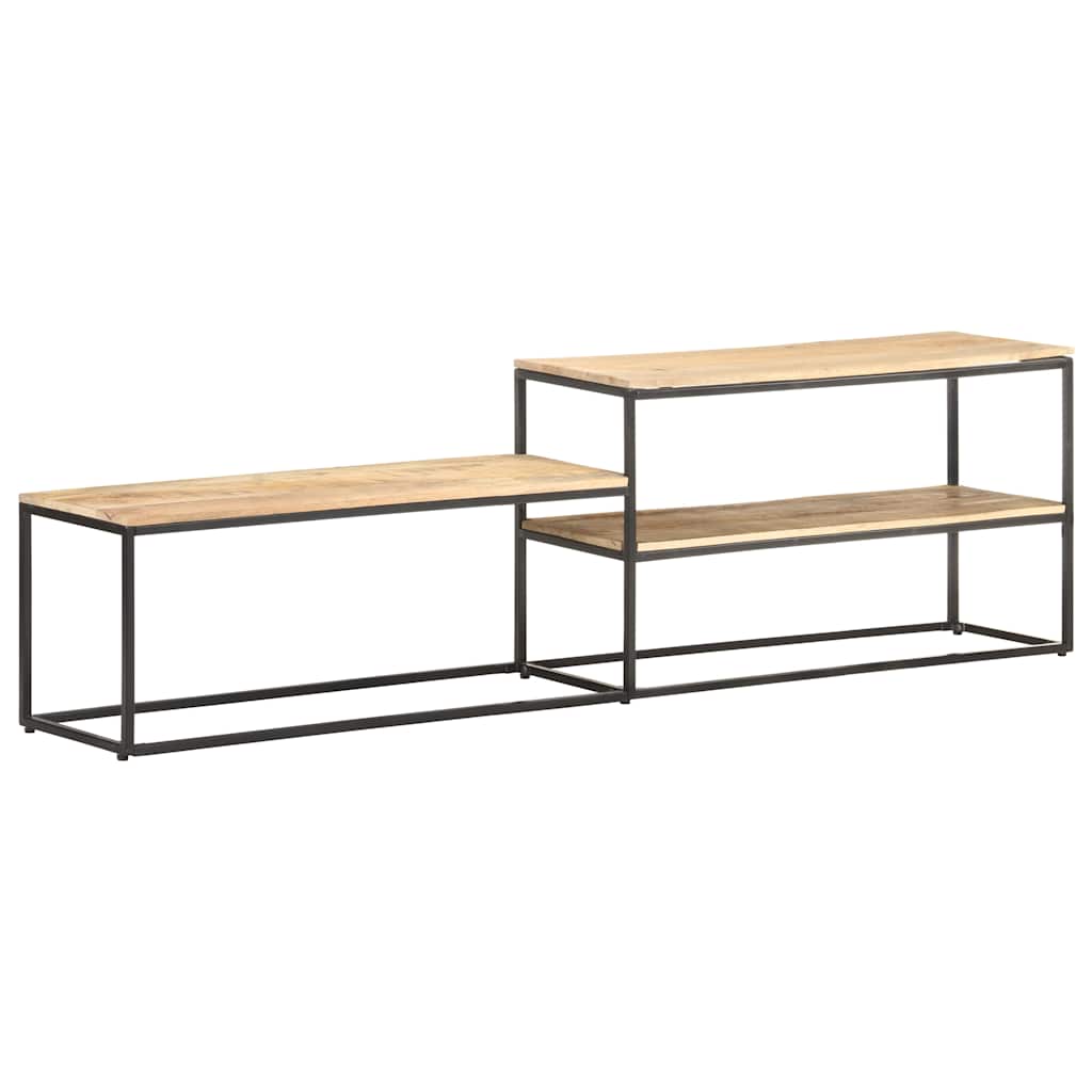 vidaXL TV Cabinet | Mango wood colour | Rough Mango Wood and Powder-Coated Steel 1