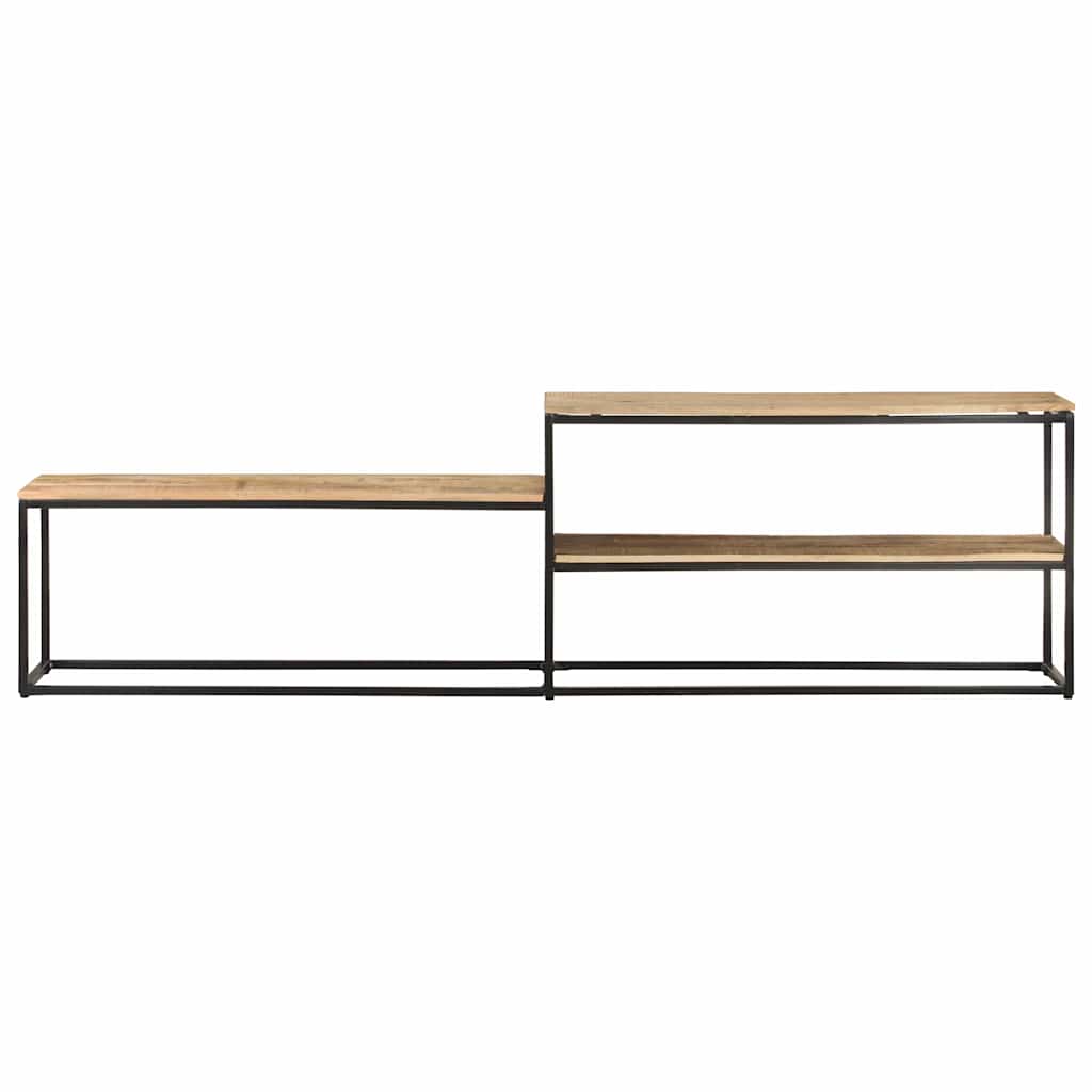 vidaXL TV Cabinet | Mango wood colour | Rough Mango Wood and Powder-Coated Steel 2