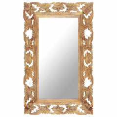 Hand Carved Mirror 80x50 cm Solid Mango Wood Brown 50 x 80 cm