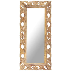 Hand Carved Mirror 80x50 cm Solid Mango Wood Brown 50 x 110 cm