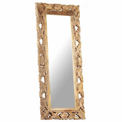 Hand Carved Mirror 80x50 cm Solid Mango Wood Brown 50 x 110 cm