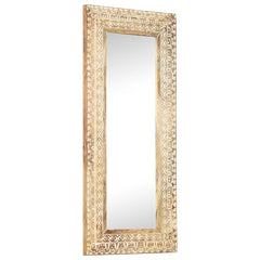 Hand-Carved Mirror 50x50x2,6 cm Solid Mango Wood 110 x 50 x 2.6 cm