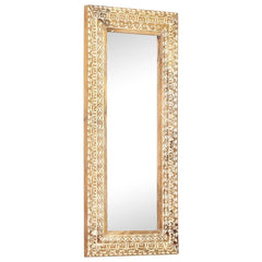 Hand-Carved Mirror 50x50x2,6 cm Solid Mango Wood 110 x 50 x 2.6 cm