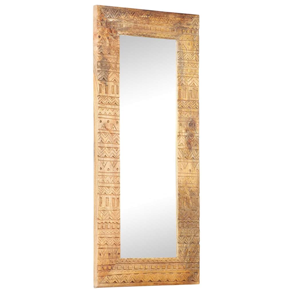 Hand-Carved Mirror 50x50x2,5 cm Solid Mango Wood 110 x 50 x 2.5 cm