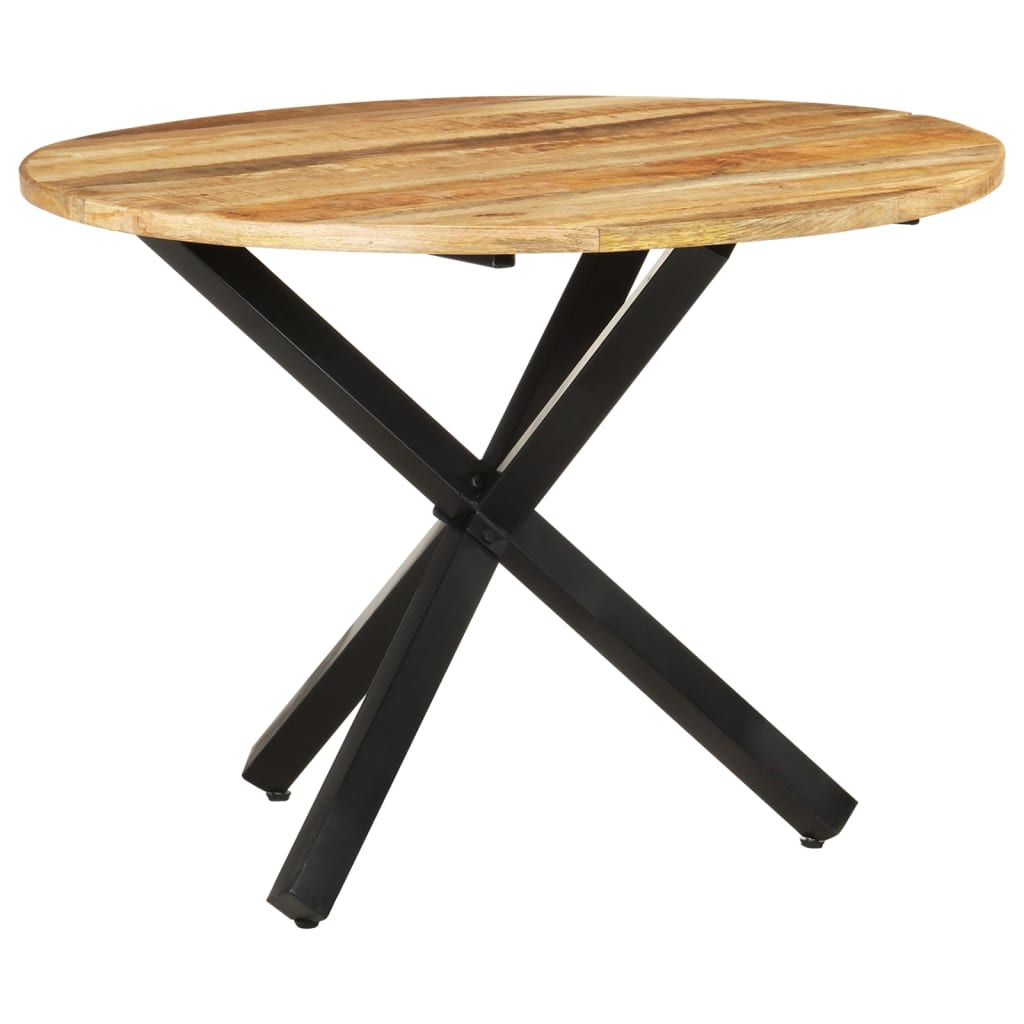 321681 vidaXL Dining Table Round 100x100x75 cm Rough Mango Wood 1