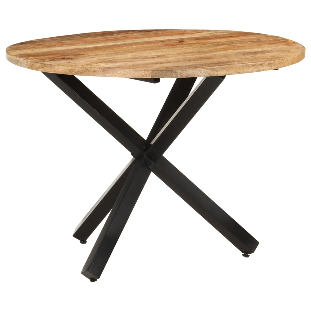 321681 vidaXL Dining Table Round 100x100x75 cm Rough Mango Wood 6