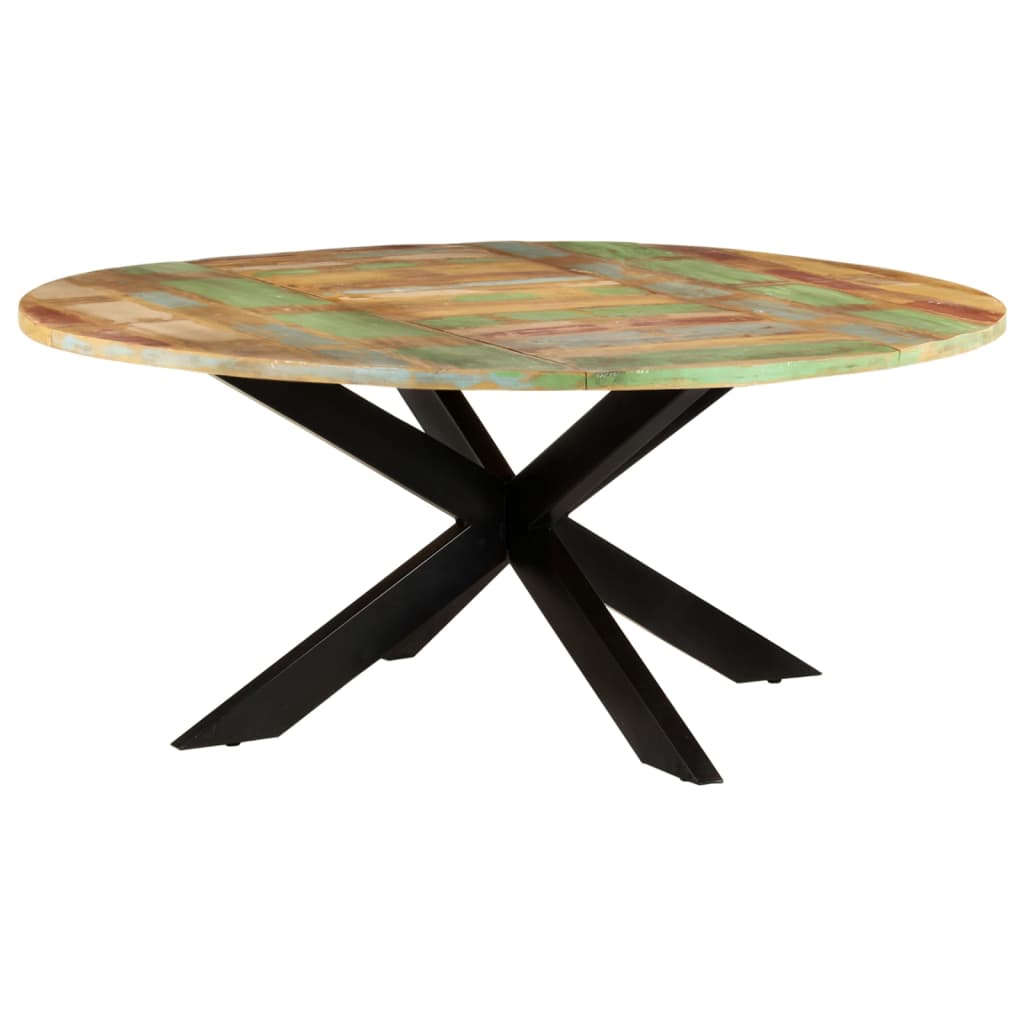 321685 vidaXL Dining Table Round 175x75 cm Solid Reclaimed Wood 5