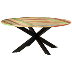 321685 vidaXL Dining Table Round 175x75 cm Solid Reclaimed Wood 3