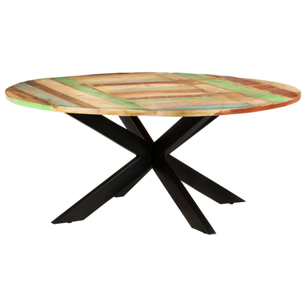321685 vidaXL Dining Table Round 175x75 cm Solid Reclaimed Wood 3