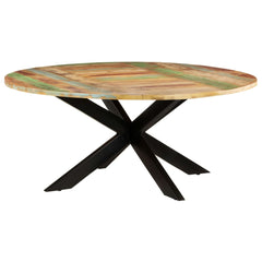 321685 vidaXL Dining Table Round 175x75 cm Solid Reclaimed Wood 4