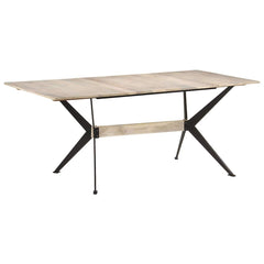 Dining Table 180x90x76 cm Solid Mango Wood White