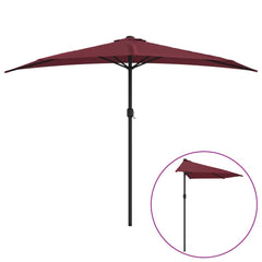 vidaXL Balcony Parasol with Aluminium Pole Bordeaux Red 300x155x223 cm Half 2