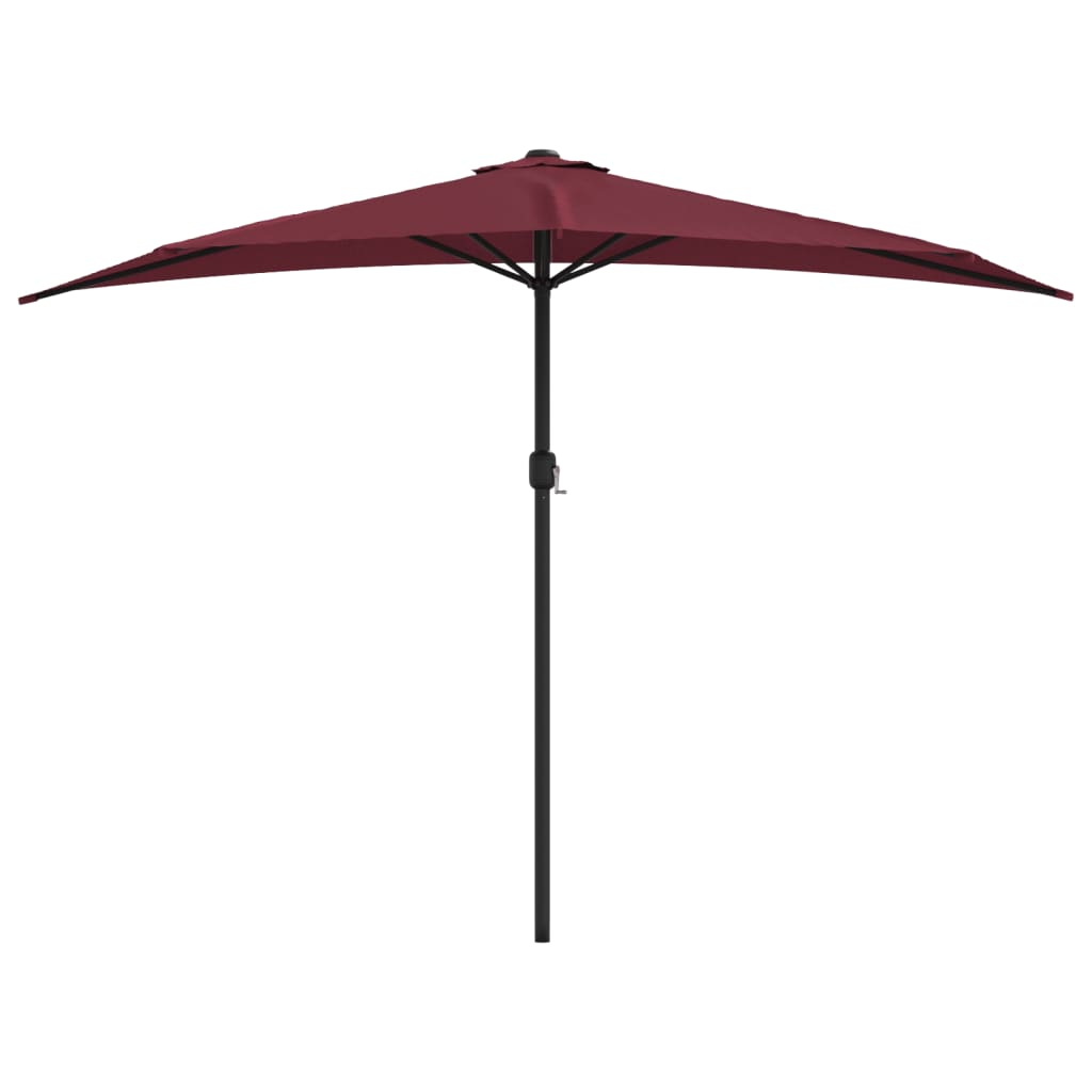 vidaXL Balcony Parasol with Aluminium Pole Bordeaux Red 300x155x223 cm Half 3