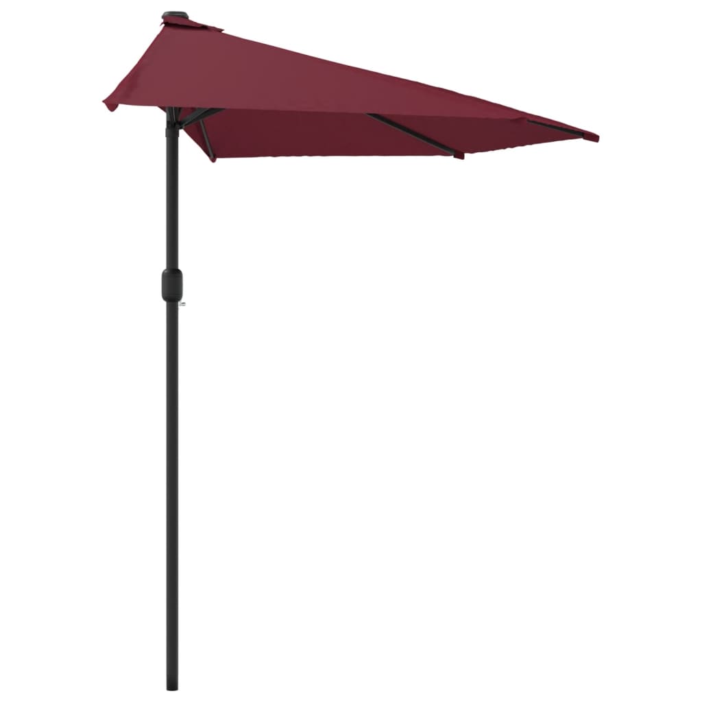 vidaXL Balcony Parasol with Aluminium Pole Bordeaux Red 300x155x223 cm Half 4