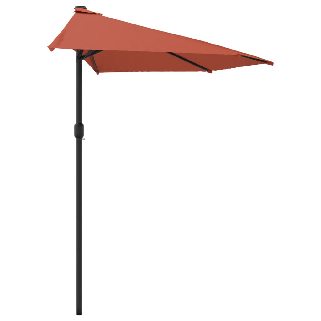 vidaXL Balcony Parasol with Aluminium Pole Terracotta 300x155x223 cm Half 4