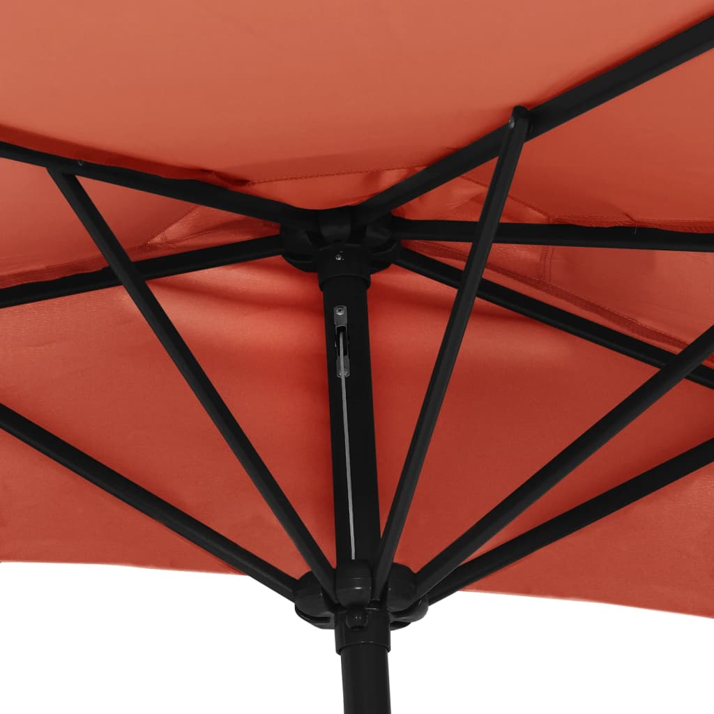 vidaXL Balcony Parasol with Aluminium Pole Terracotta 300x155x223 cm Half 6