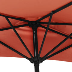 vidaXL Balcony Parasol with Aluminium Pole Terracotta 300x155x223 cm Half 6