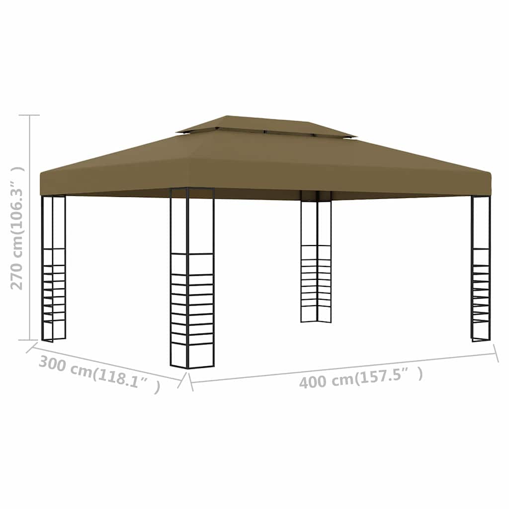 Gazebo Taupe 3 x 4 m