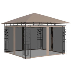 Gazebo with Mosquito Net 180 g/m² Taupe 3 m