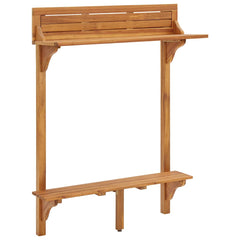 vidaXL Bar Table | Natural wood | Solid acacia wood | Medium | Footrest 2