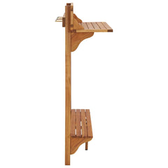 vidaXL Bar Table | Natural wood | Solid acacia wood | Medium | Footrest 4