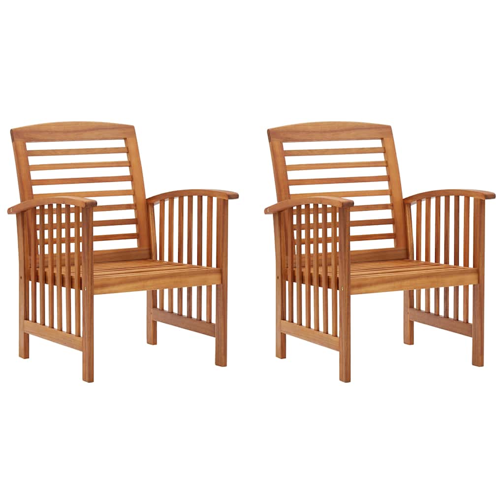 Oil Natural Solid Acacia Wood 2x single chair