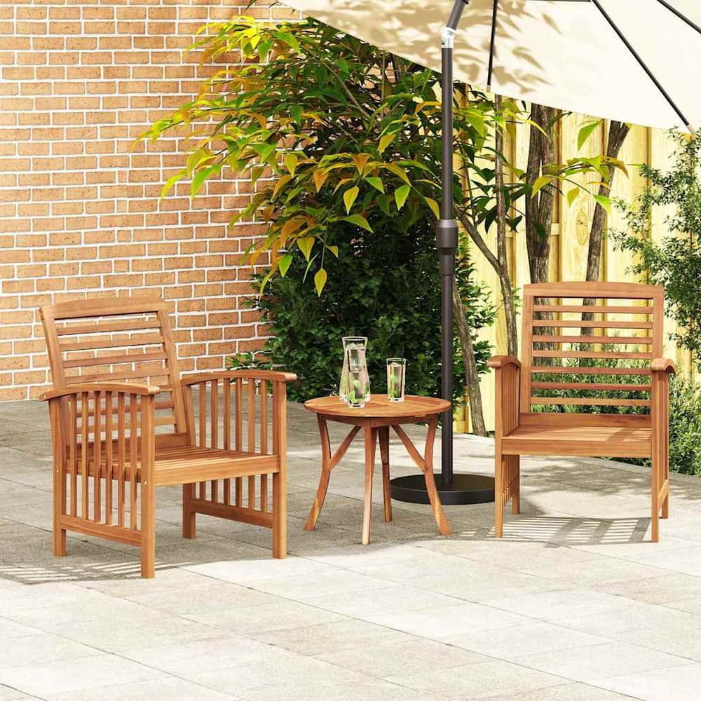 Oil Natural Solid Acacia Wood 2x single chair
