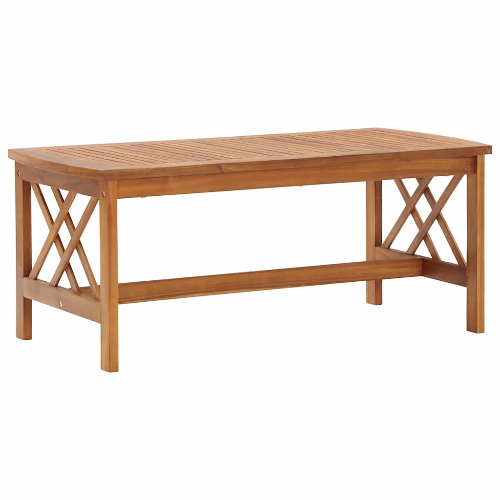 vidaXL Coffee Table | Brown | Solid Acacia wood | Medium | Decorative Inlays 1