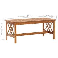 vidaXL Coffee Table | Brown | Solid Acacia wood | Medium | Decorative Inlays 6
