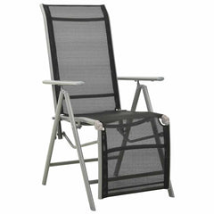 312197 vidaXL Reclining Garden Chairs 2 pcs Textilene and Aluminium Silver 2