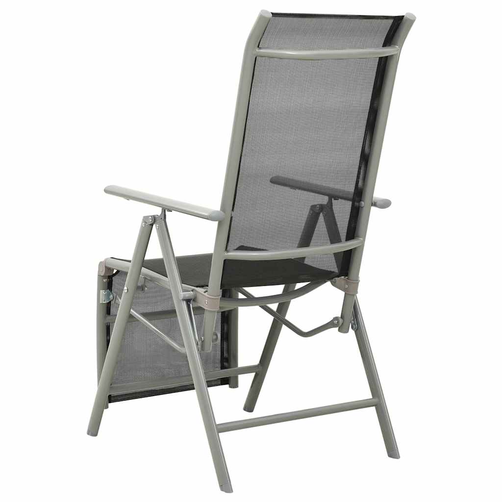 312197 vidaXL Reclining Garden Chairs 2 pcs Textilene and Aluminium Silver 4