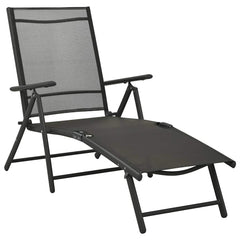 vidaXL 3 Piece Garden Lounge Set Textilene and Aluminium Black 3